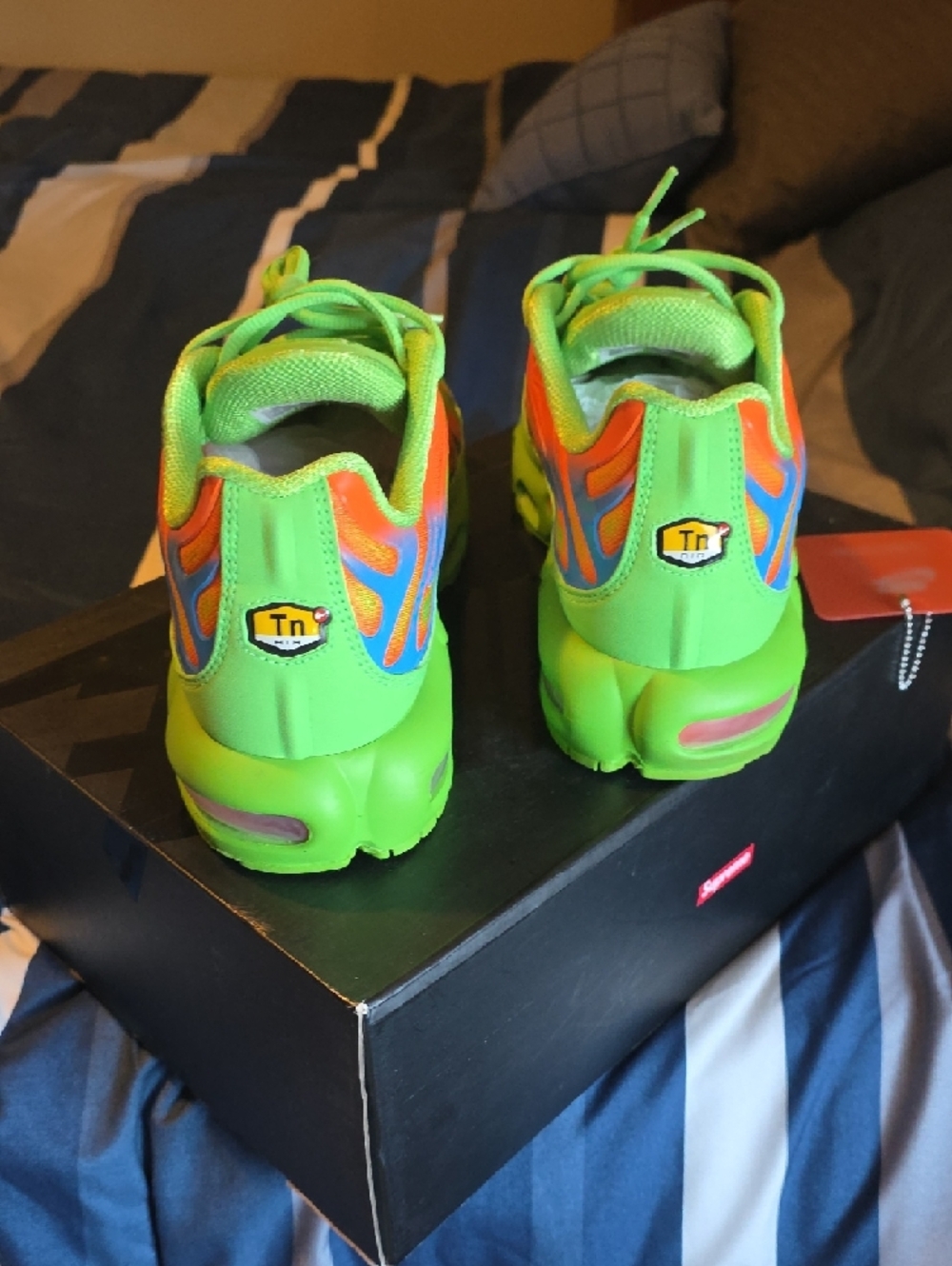 Nike Kids Neon Green & Orange Athletic Sneakers - Picture 8 of 11